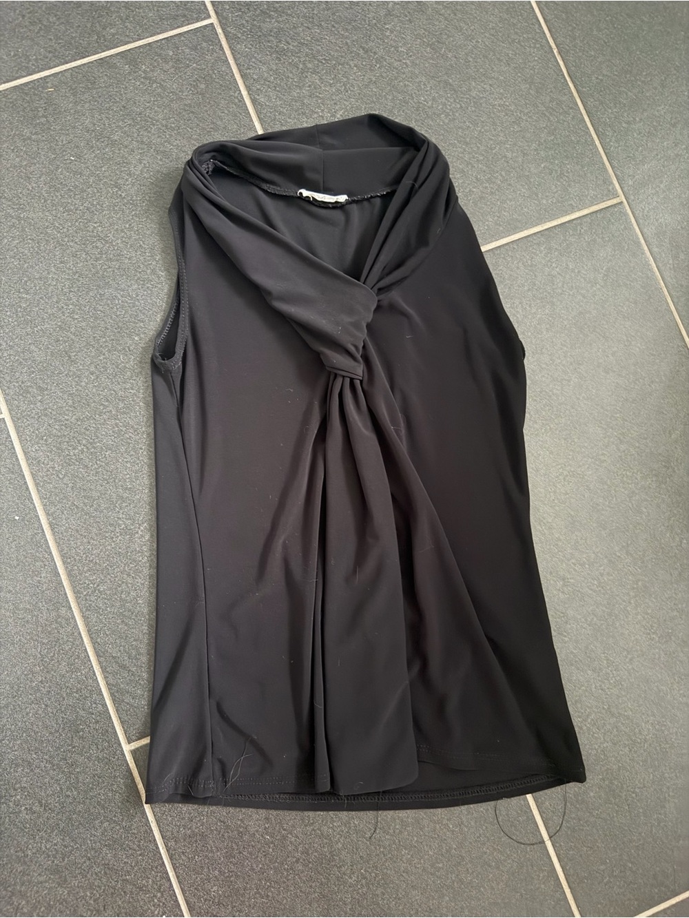 Prospect BLVD Black Twist Neck Sleeveless Blouse Top Size S (fits xs) y2k